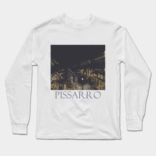 The Boulevard Montmartre at Night (1897) by Camille Pissarro Long Sleeve T-Shirt